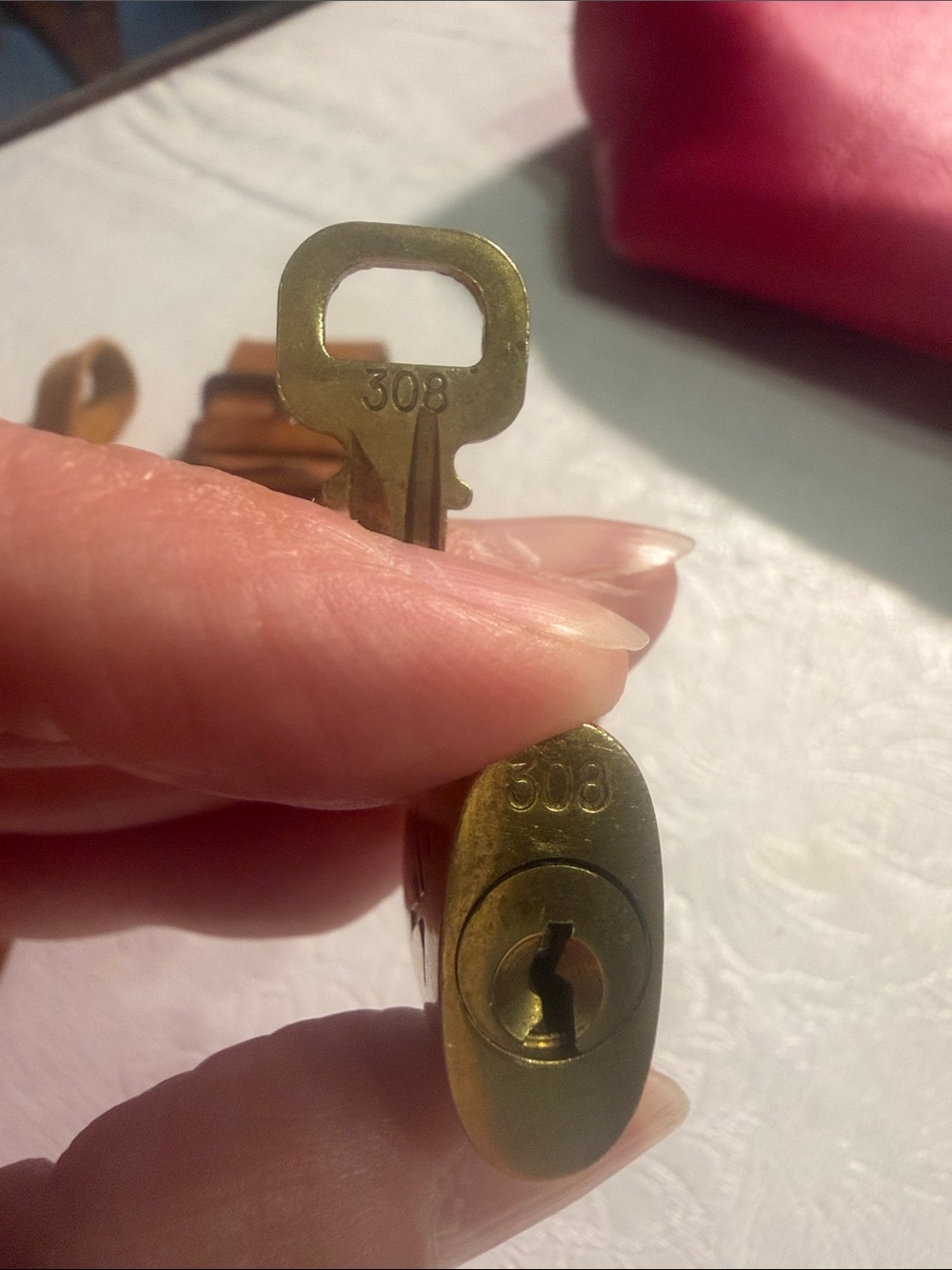Louis Vuitton luggage tag set and gold lock and key #308 - Picture 11 of 11